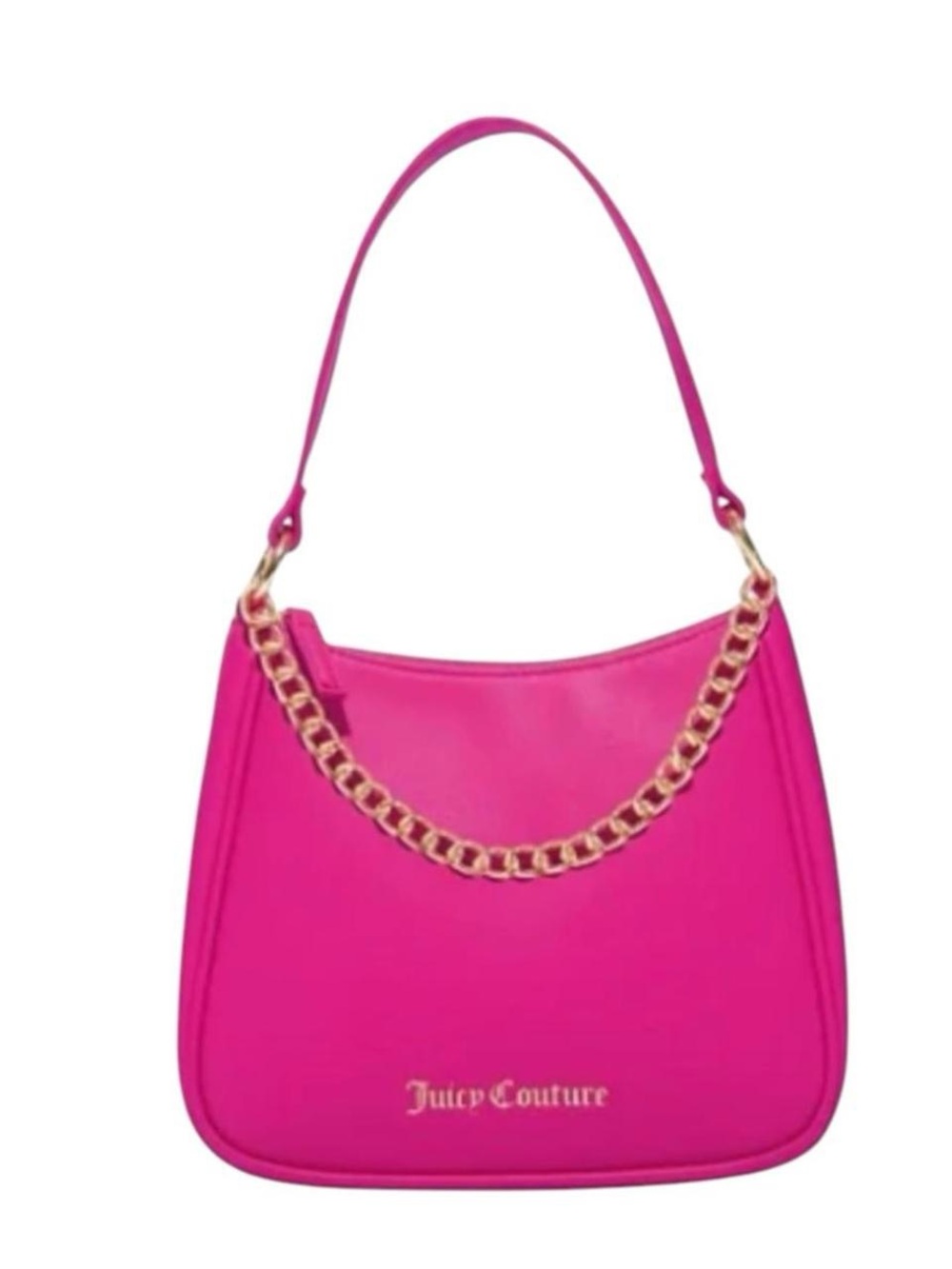 Juicy Couture Hot Pink Shoulder Bag with Gold Chain Accent